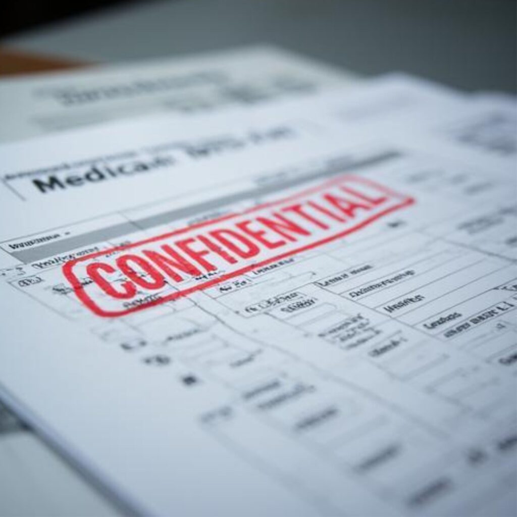 photo of employee confidential medical record